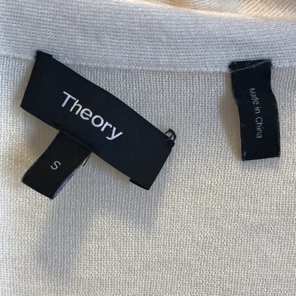 Theory Silk Cashmere Nylon blend Sweater with attached Choker V Neck - Picture 3 of 7